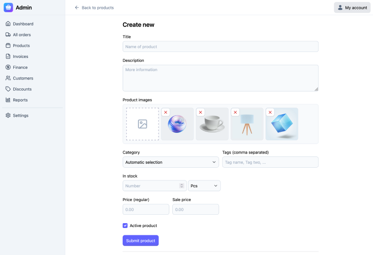 Home page template screenshot