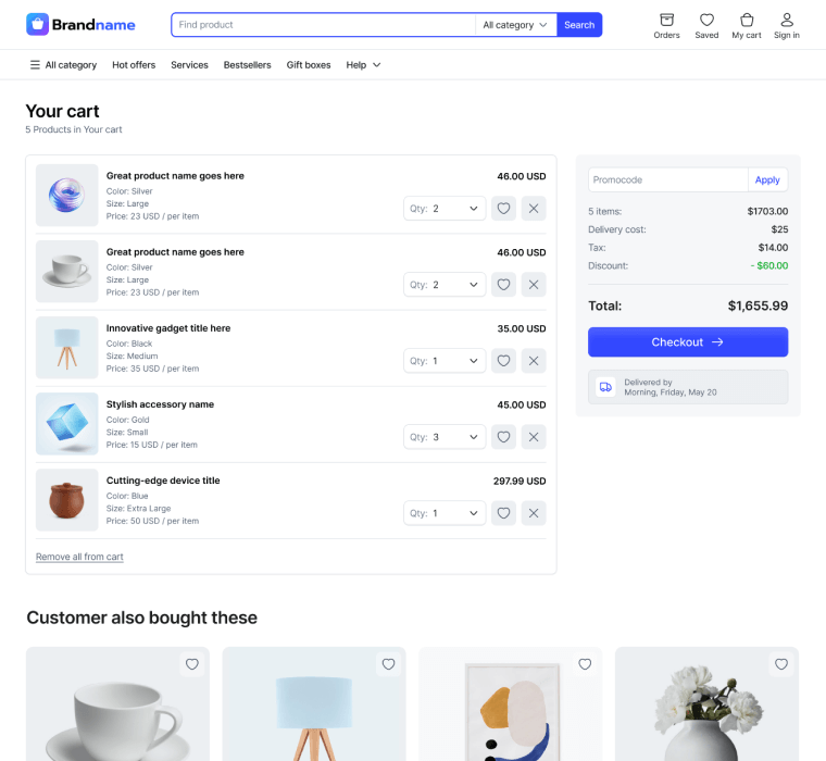 Home page template screenshot