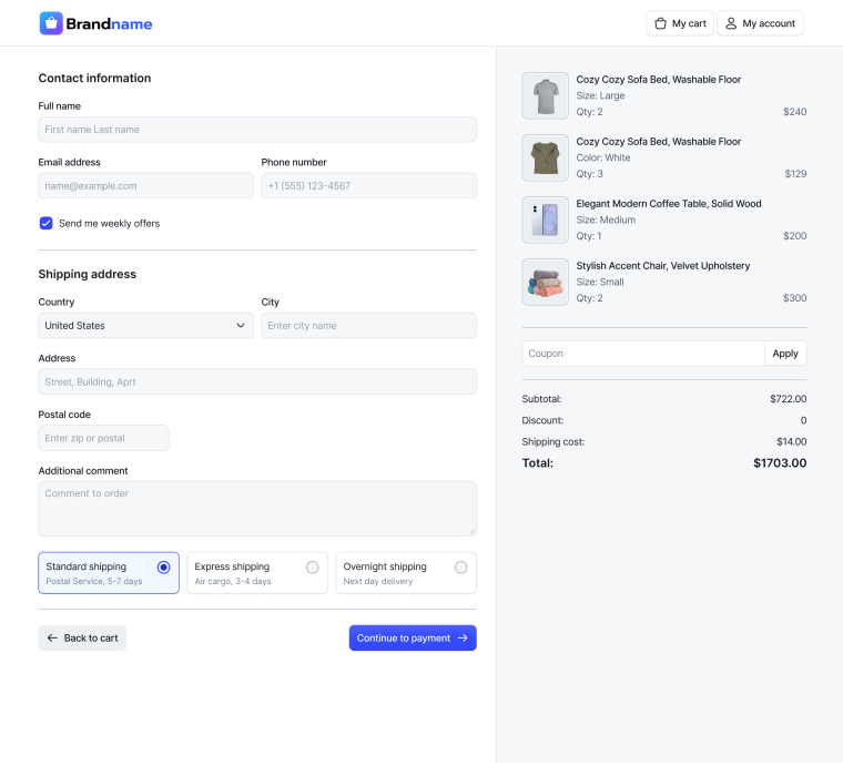 Home page template screenshot